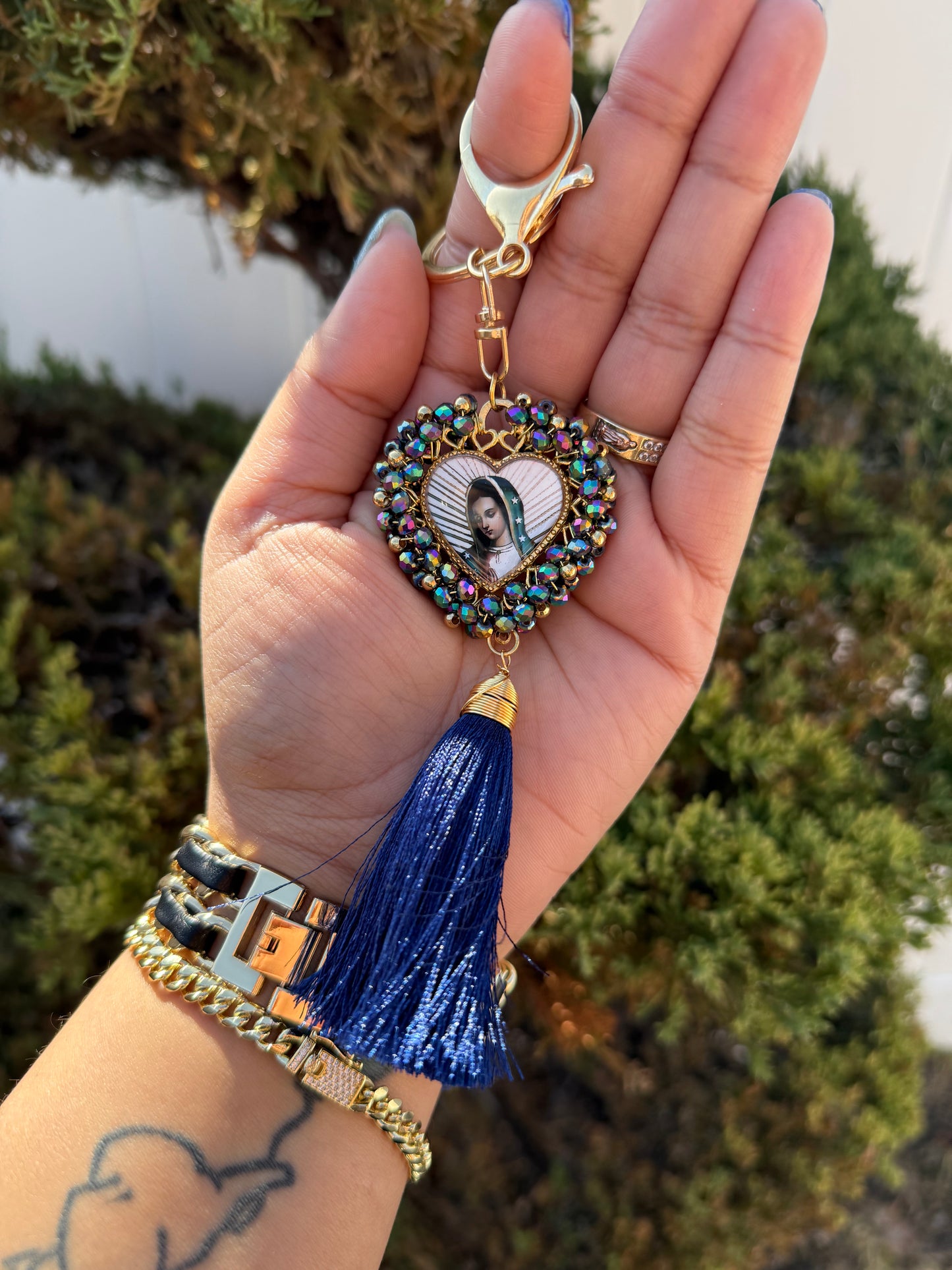 Heart Virgencita Keychain