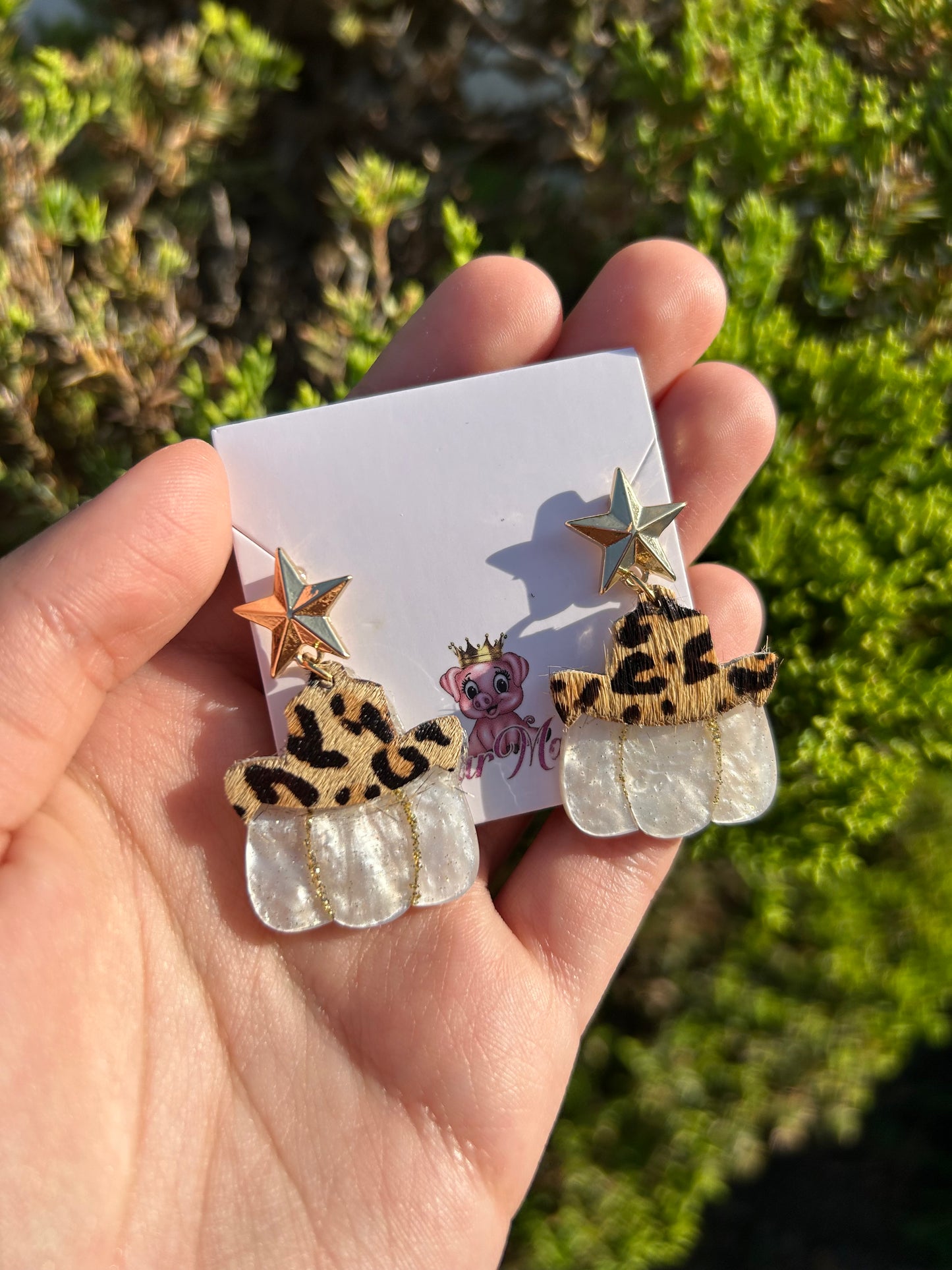 Pumpkin Cowboy Hat Earrings
