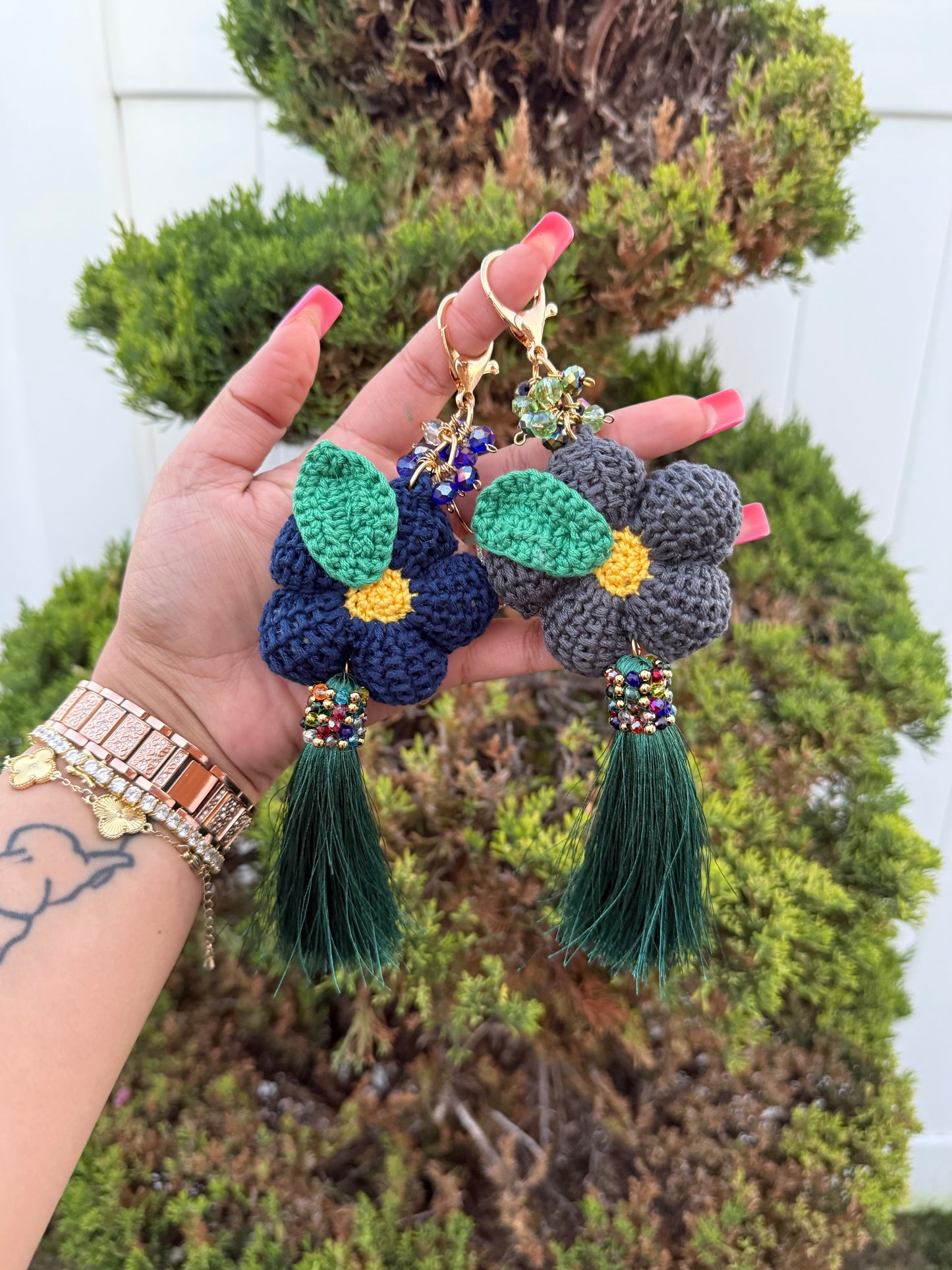 Flower Crochet Keychain