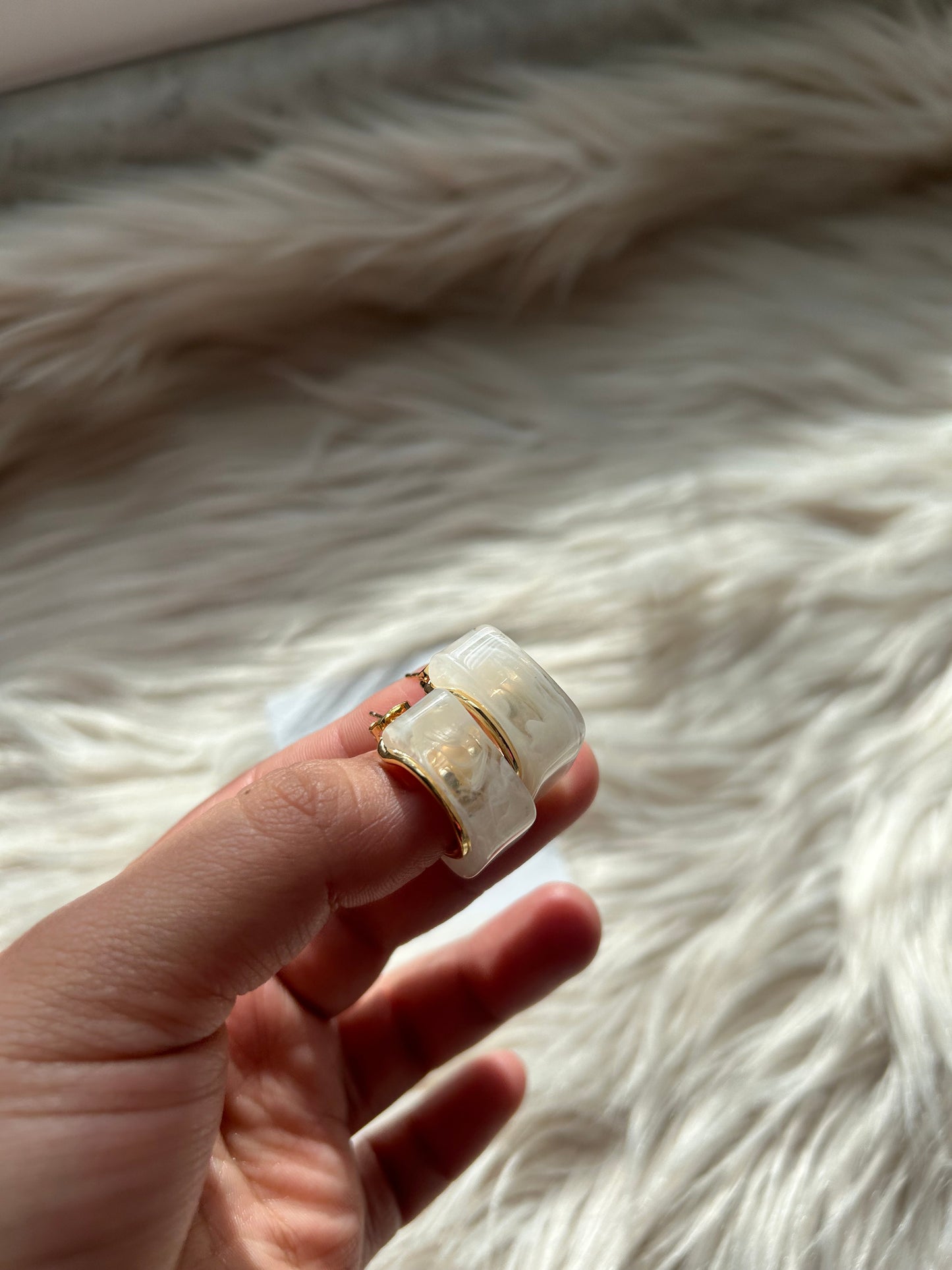 Marble Rectangle Cuff Hoops