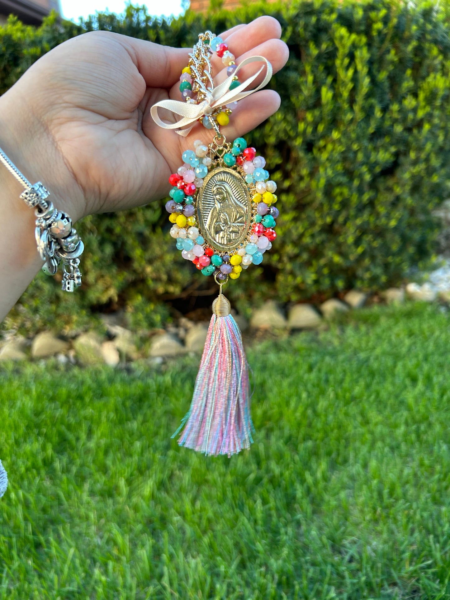 Arcoiris Tassel Virgencita Bendición De Hogar