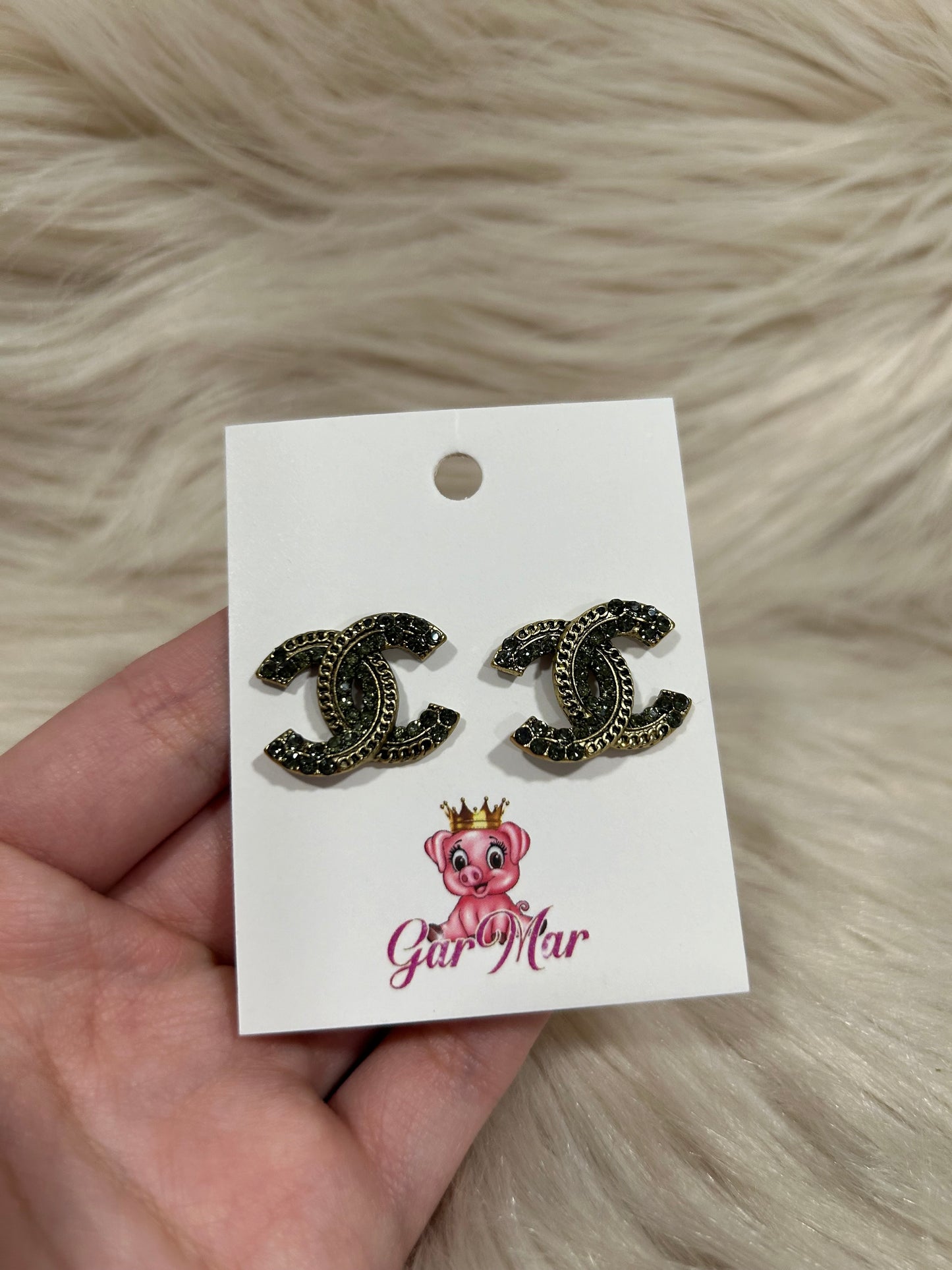 Black Cici Studs