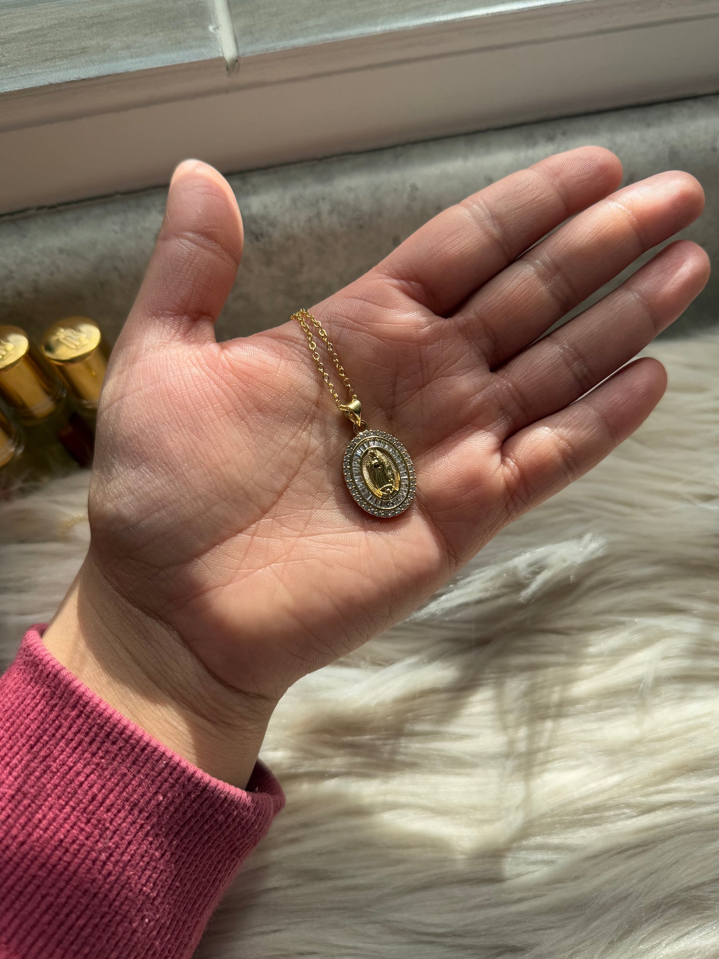 Gold Virgen Necklace