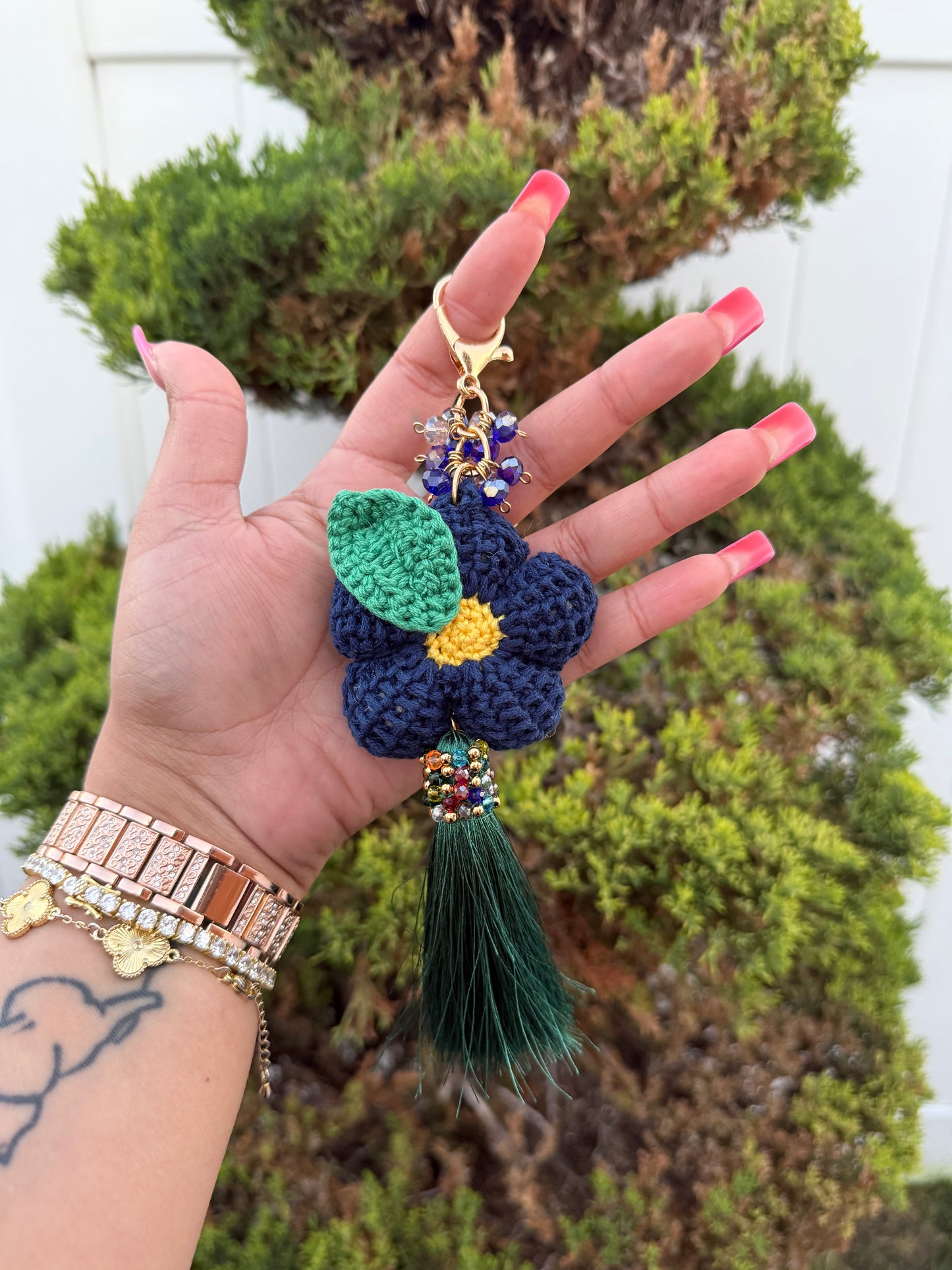 Flower Crochet Keychain