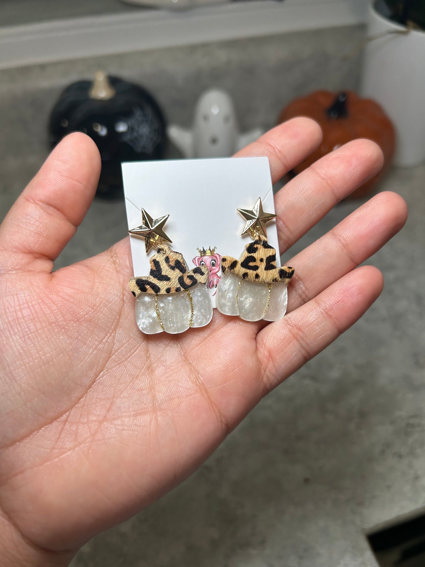 Pumpkin Cowboy Hat Earrings