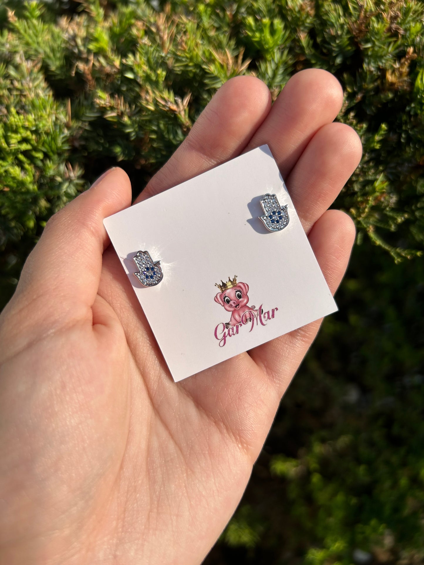 Silver Ojito Hand Studs