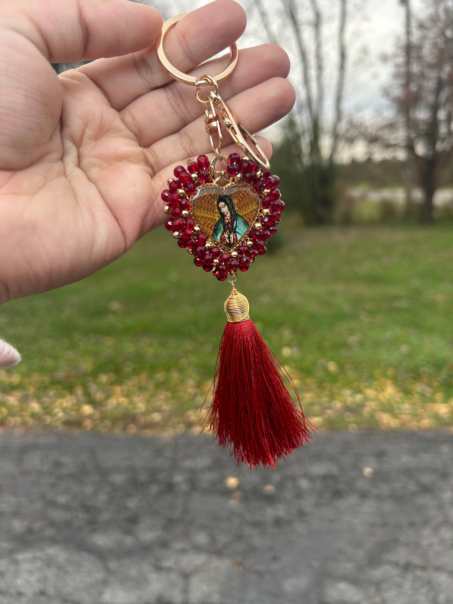 Heart Virgencita Keychain