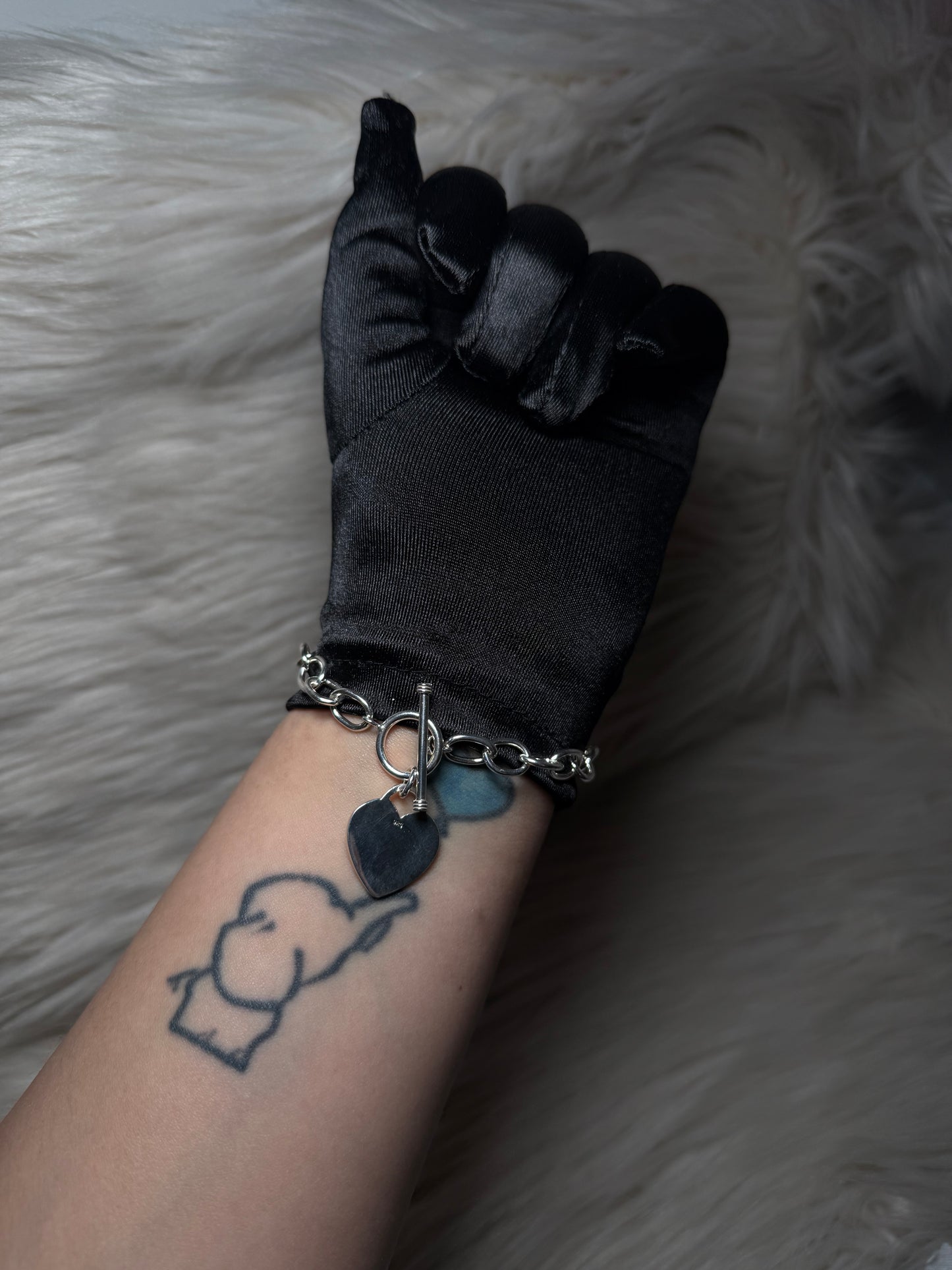 925 Silver Big Heart Bracelet