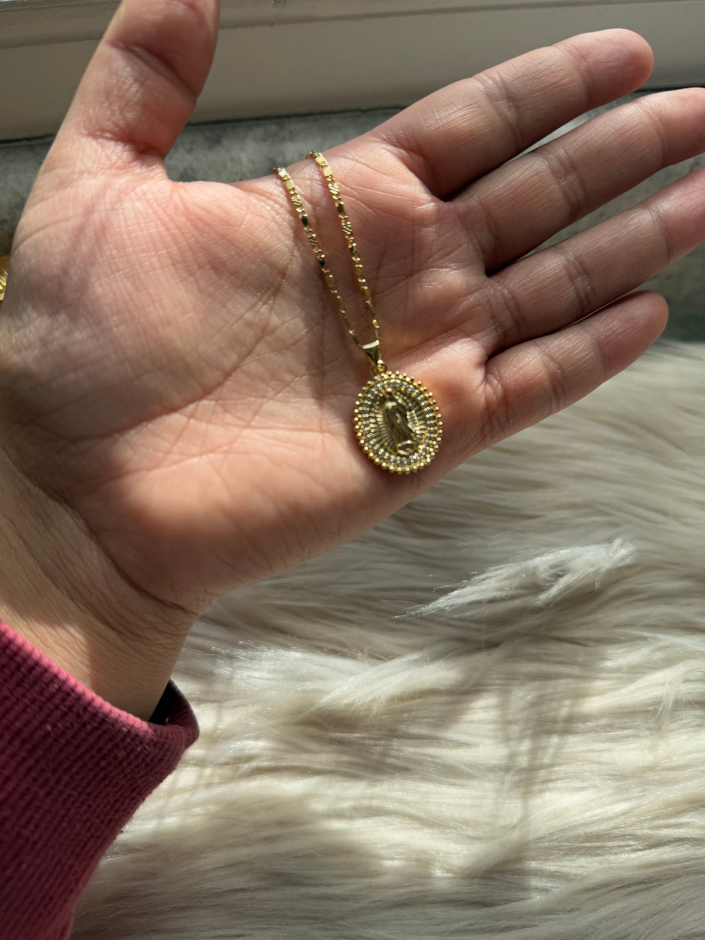 Gold Virgen Necklace