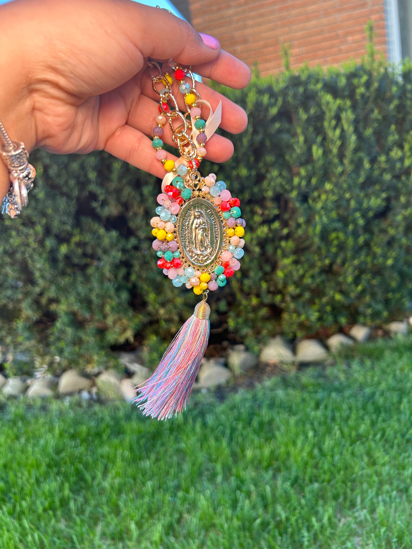 Arcoiris Tassel Virgencita Bendición De Hogar