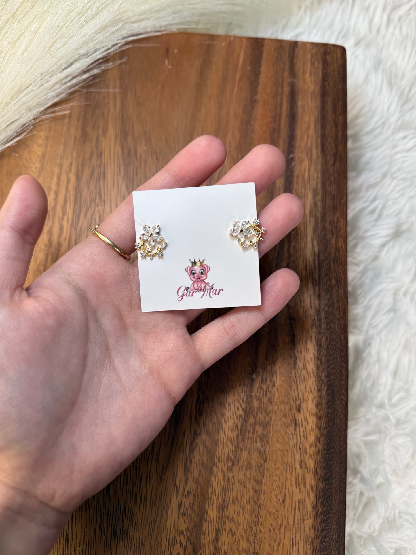 Gold Flower Studs