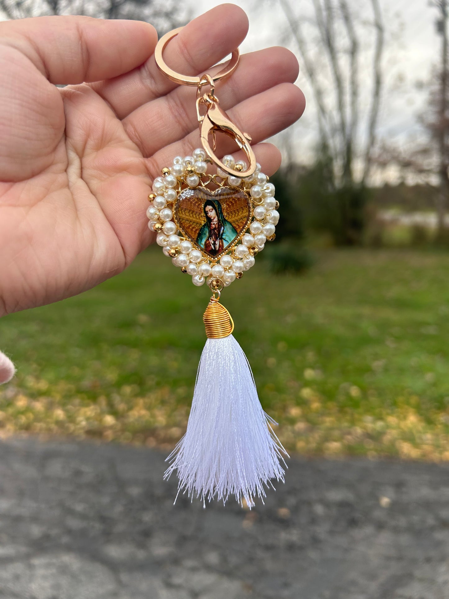 Heart Virgencita Keychain