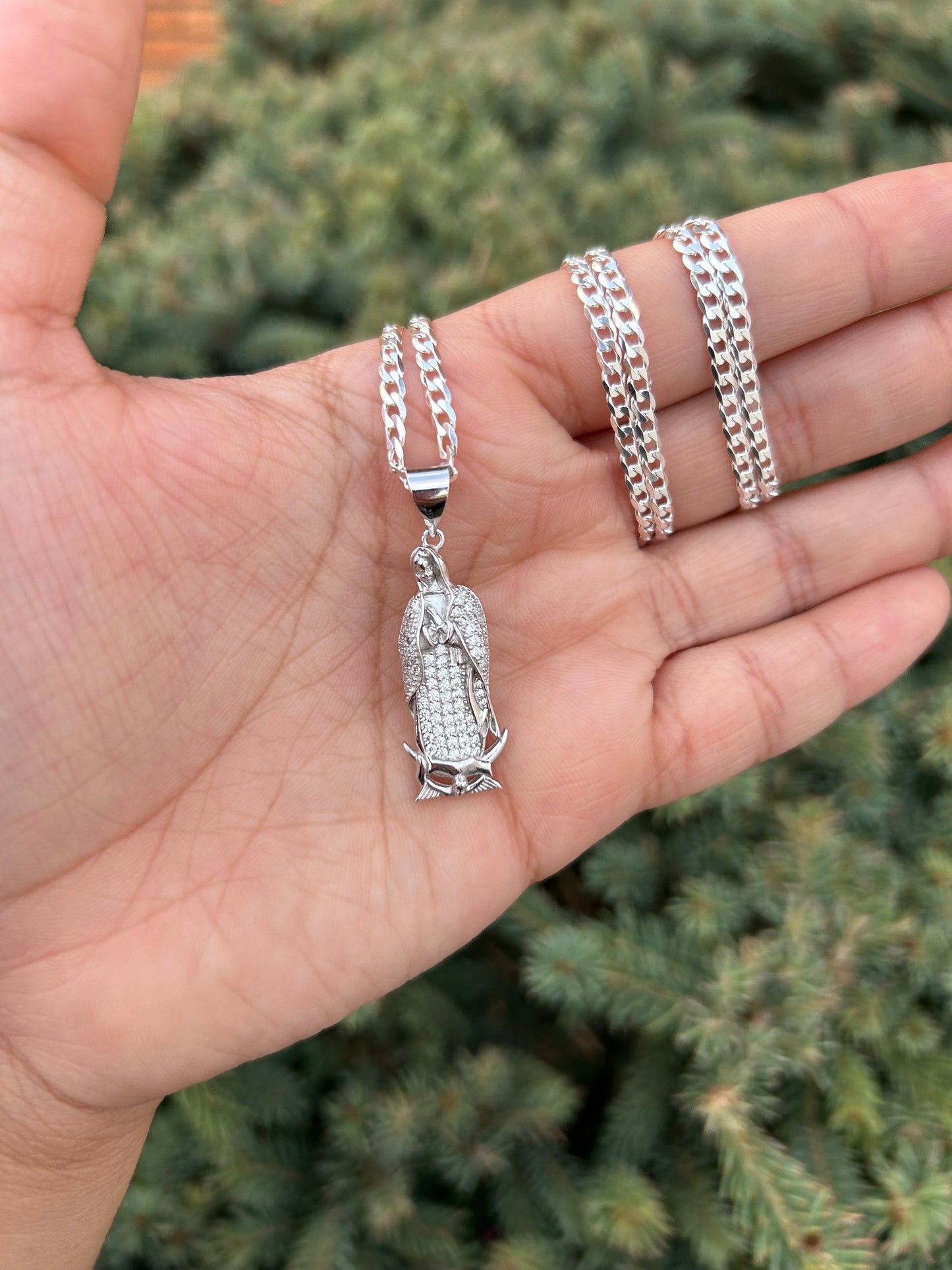 925 Silver Guadalupe Cuban Link Chain