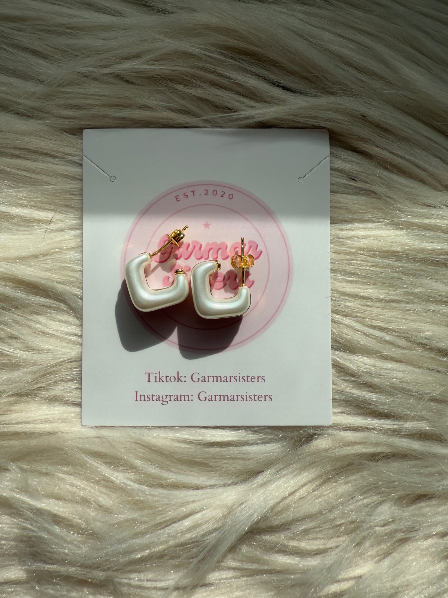 Small White Hoops