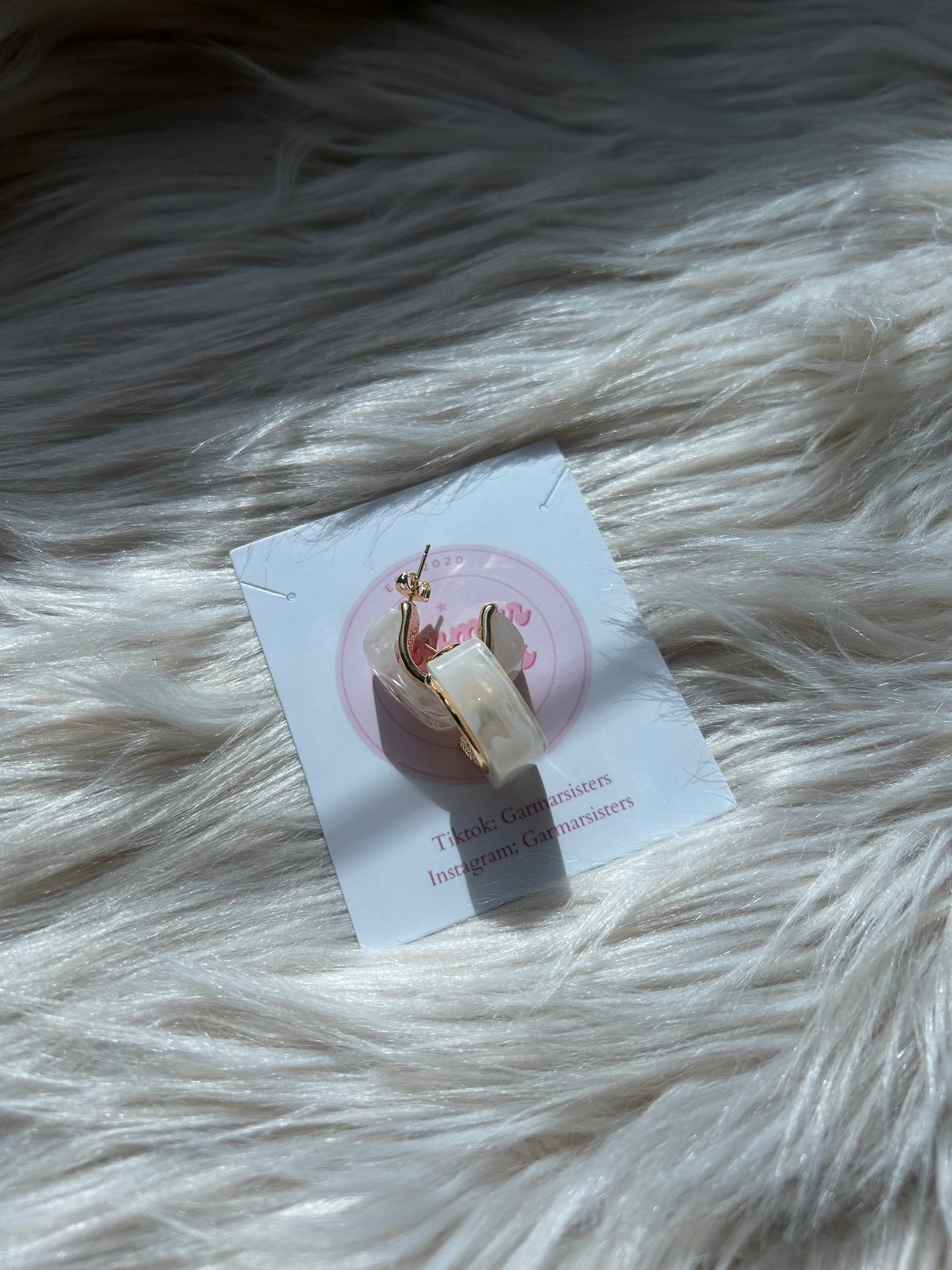 Marble Rectangle Cuff Hoops