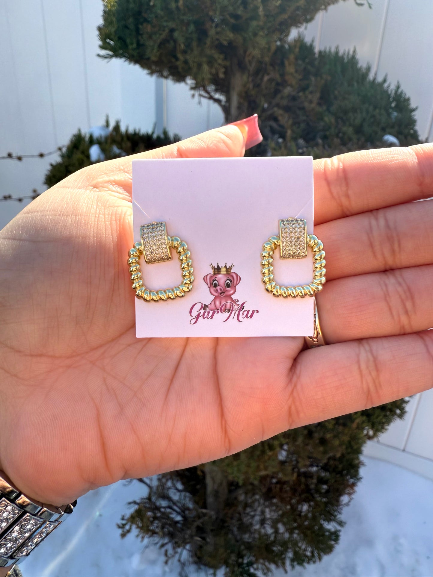 Gold Double Studs