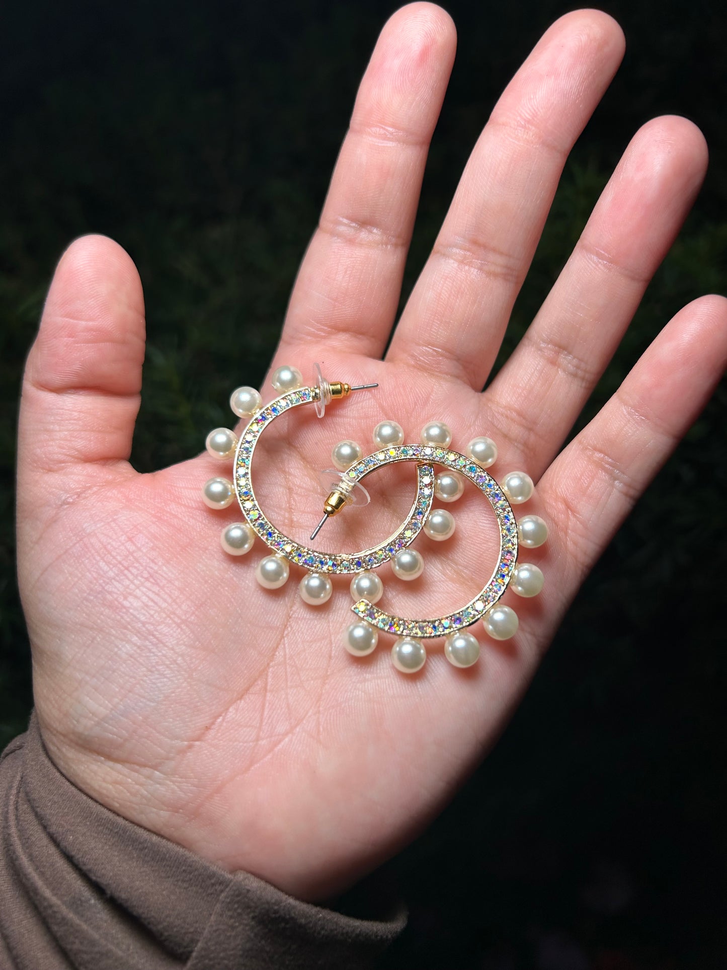 Pearled Hoops