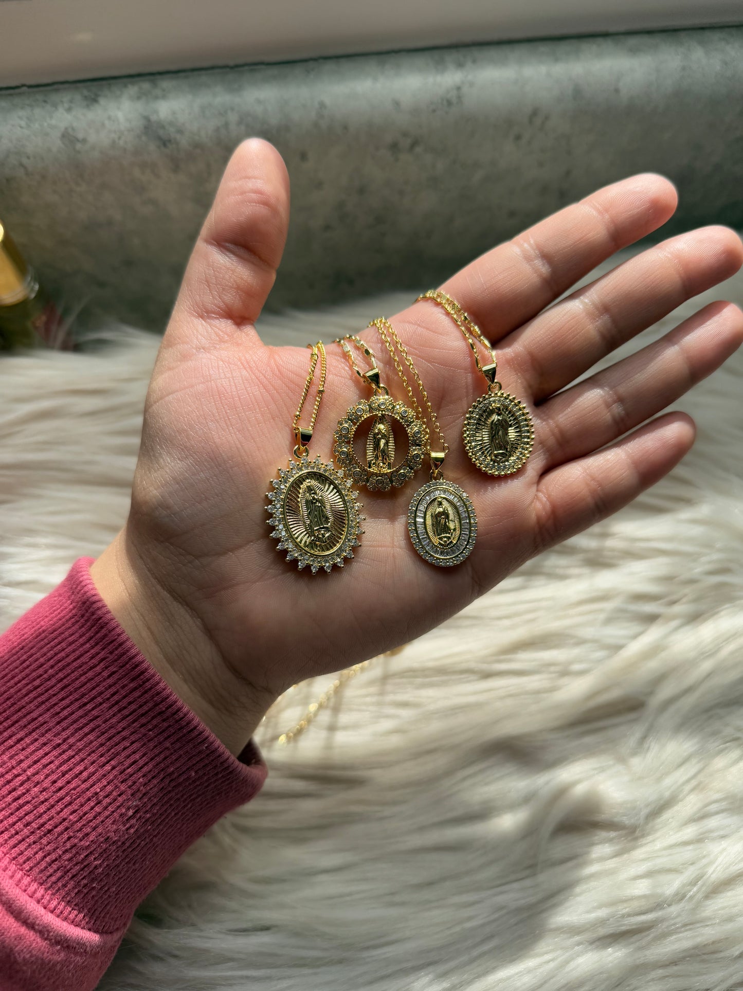 Gold Virgen Necklace