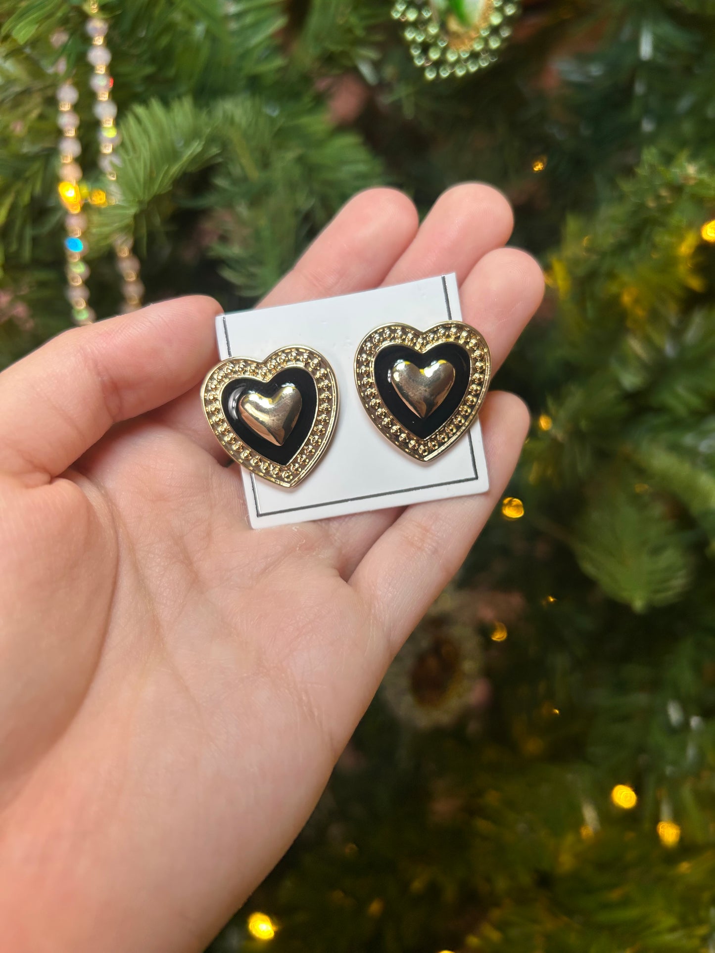 Black Heart Earrings