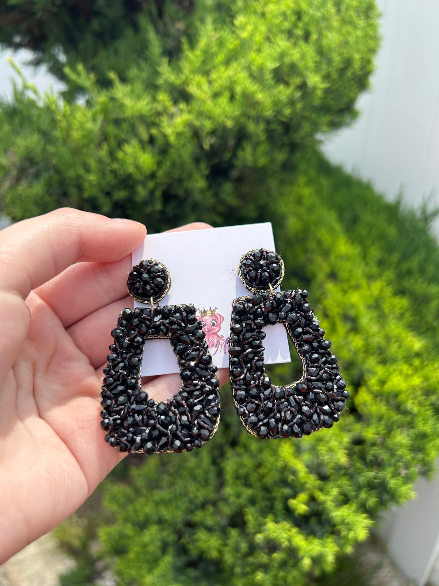 Black Bead Studs