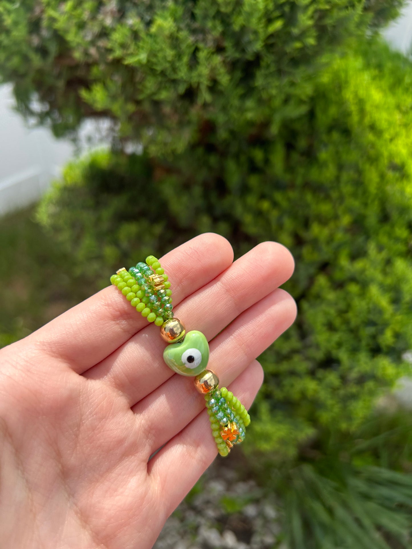 Green Shamrock Eye Bracelet