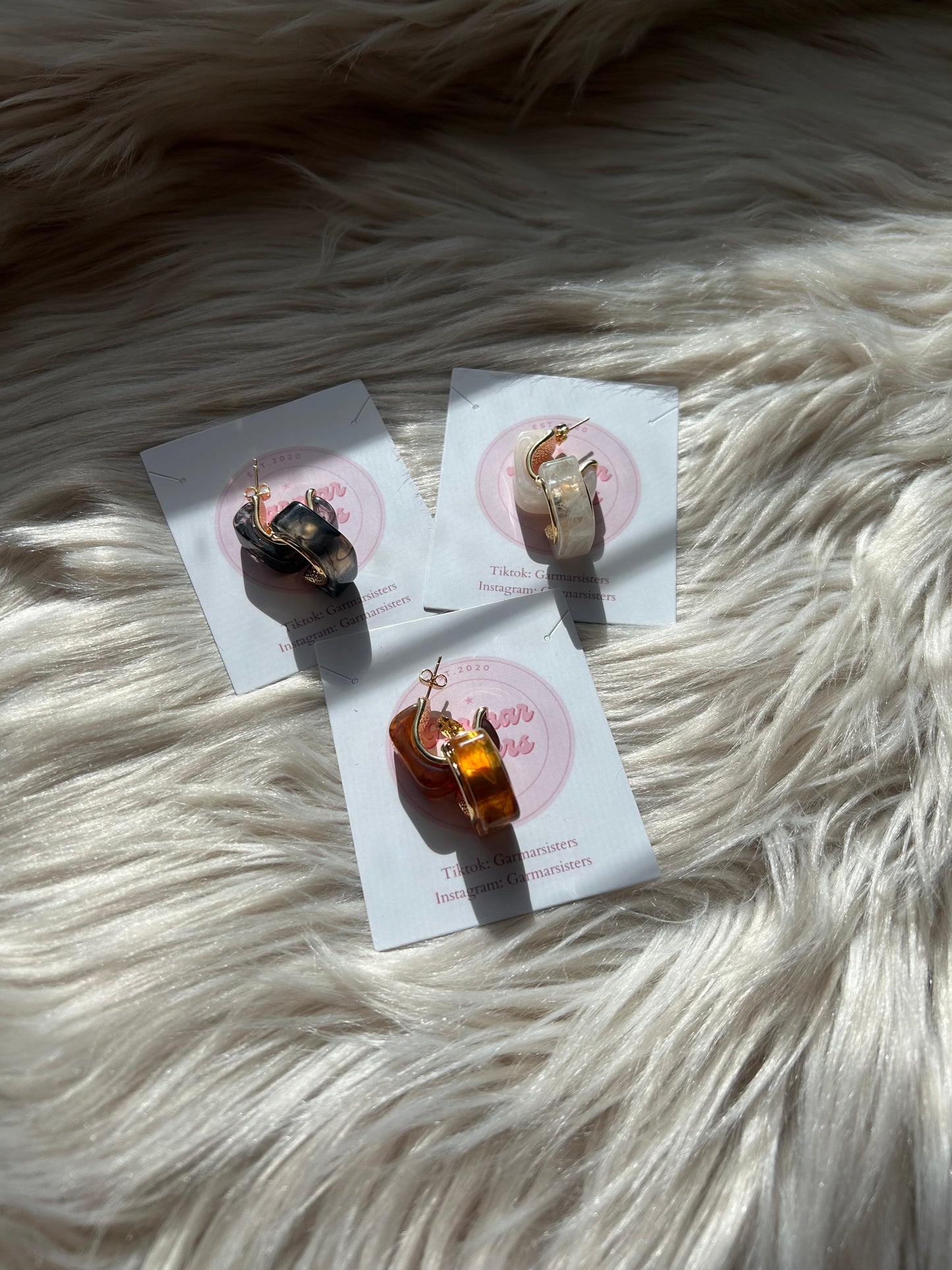 Marble Rectangle Cuff Hoops