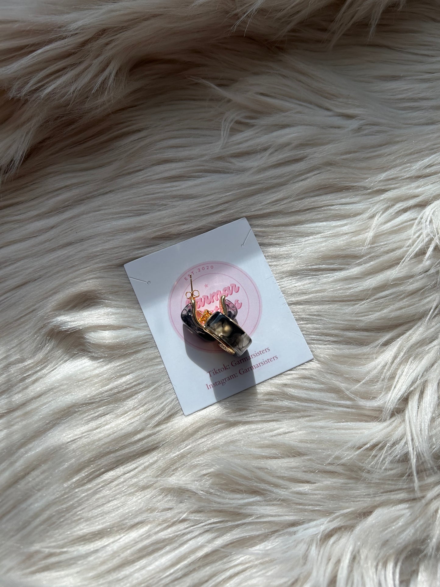 Marble Rectangle Cuff Hoops