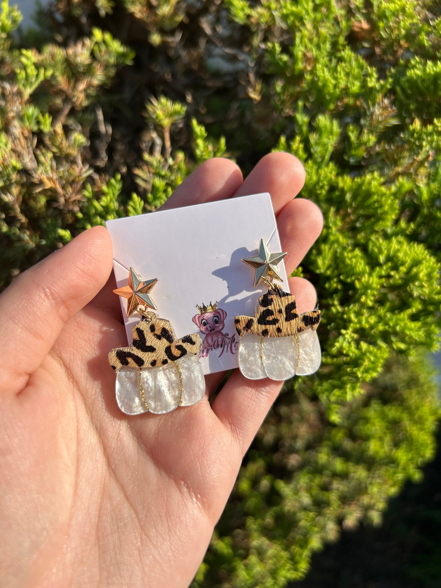 Pumpkin Cowboy Hat Earrings