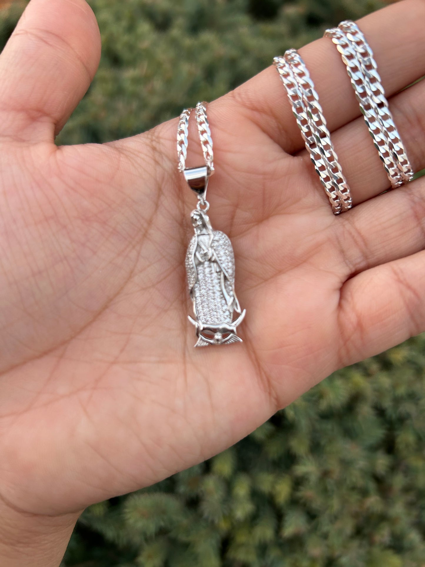 925 Silver Guadalupe Cuban Link Chain