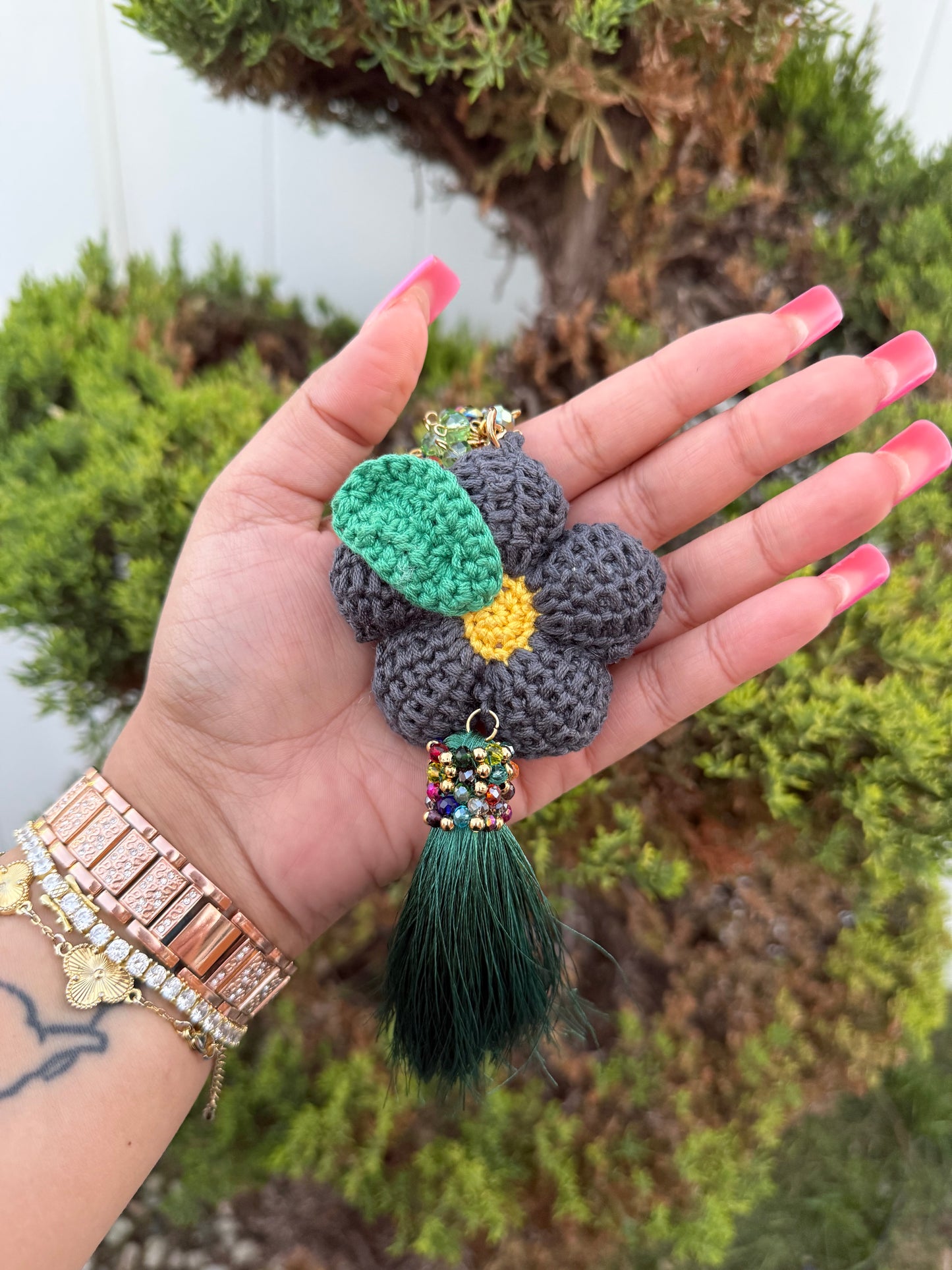 Flower Crochet Keychain