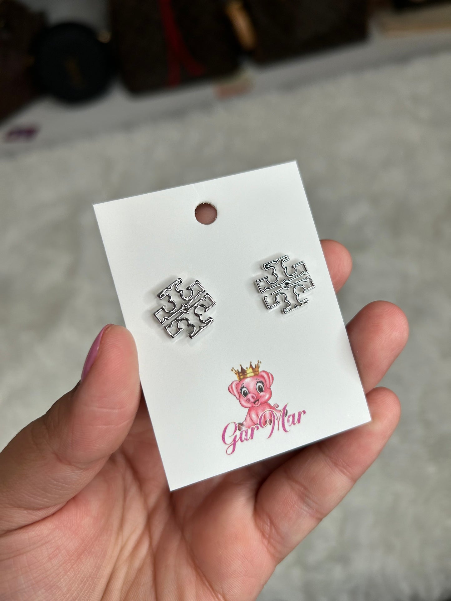 Silver T’s Earrings