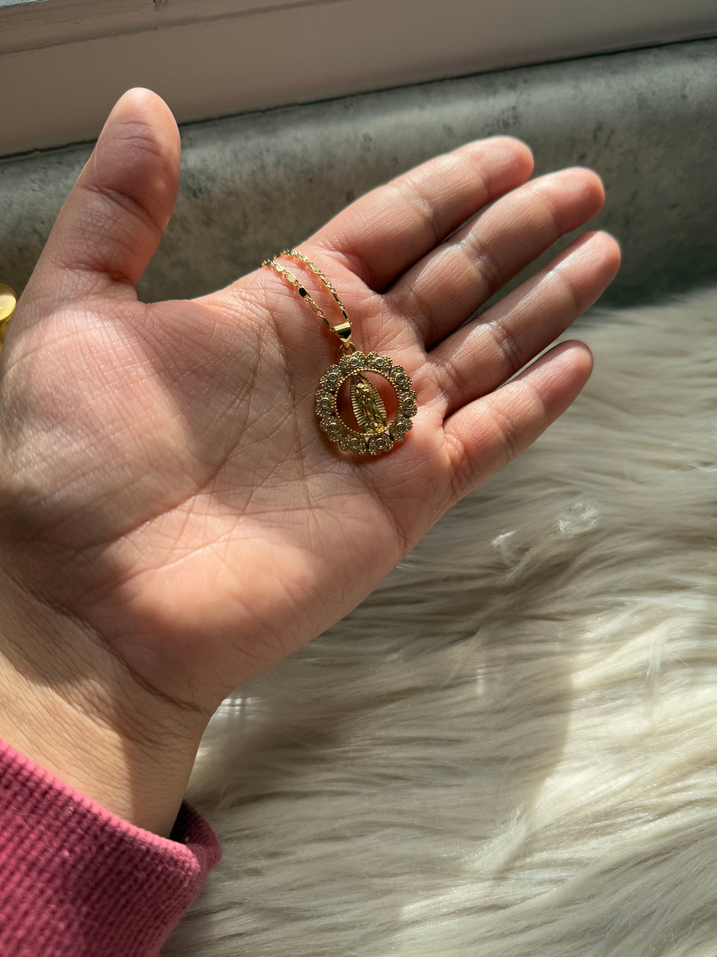 Gold Virgen Necklace