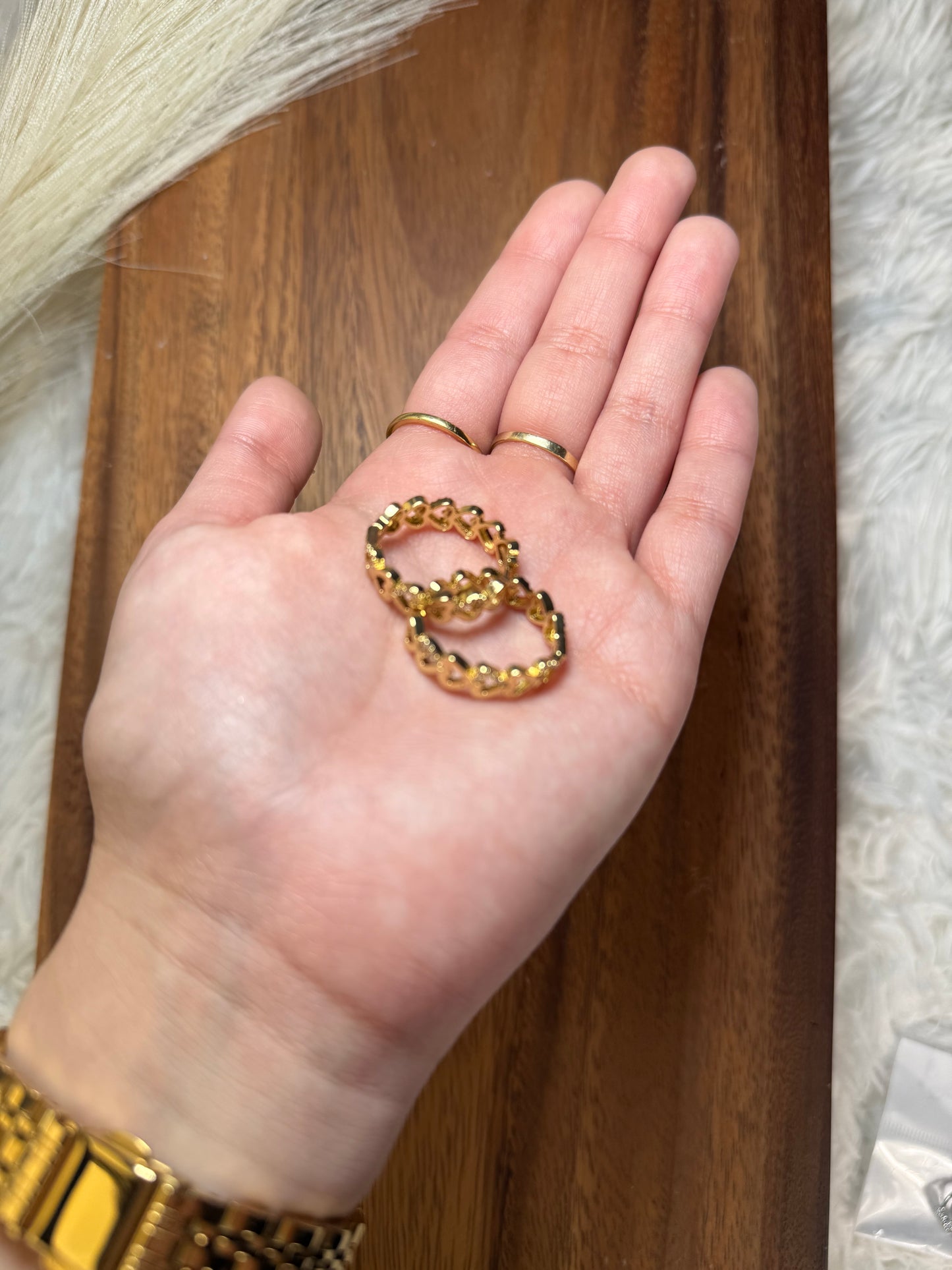 Gold Heart Hoops