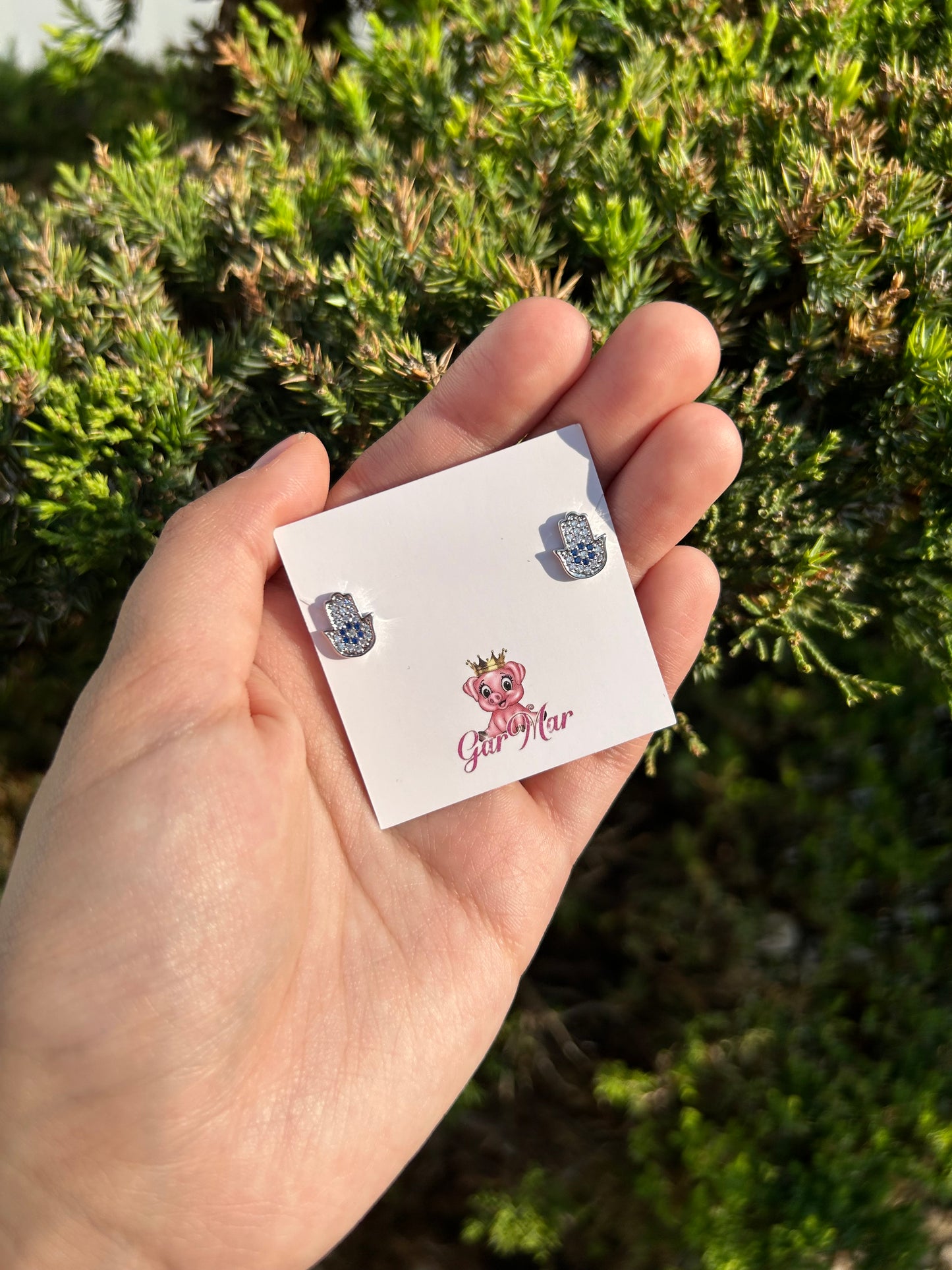Silver Ojito Hand Studs