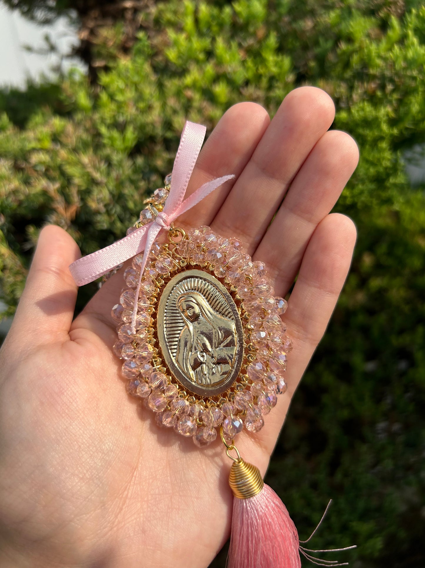 Pink Tassel Virgen De Guadalupe Bendición de Hogar