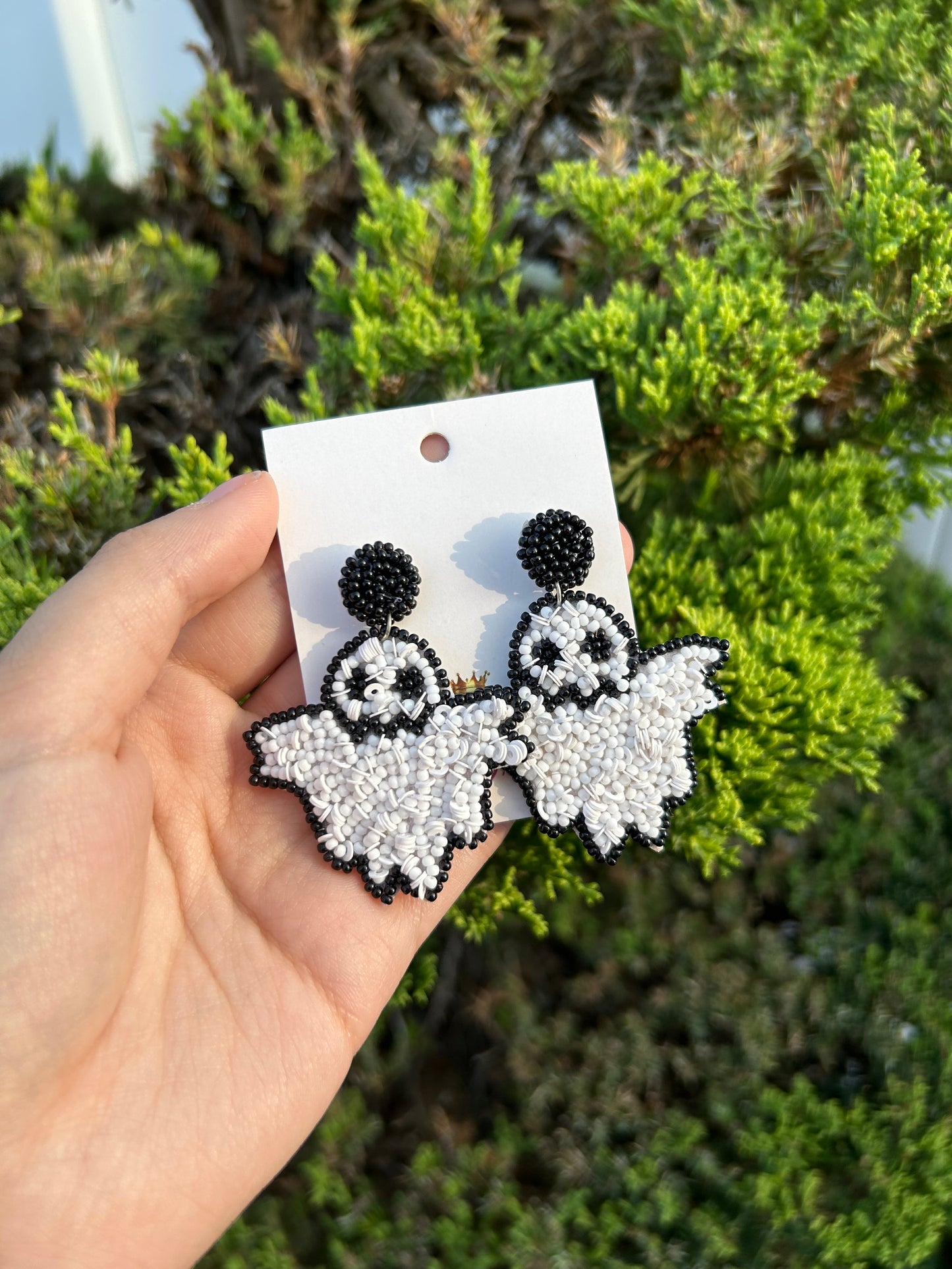 Beaded Ghost Dangles