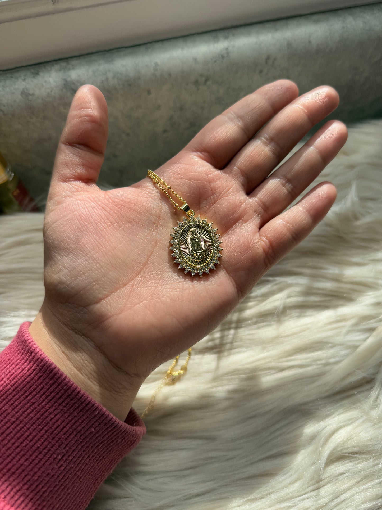 Gold Virgen Necklace