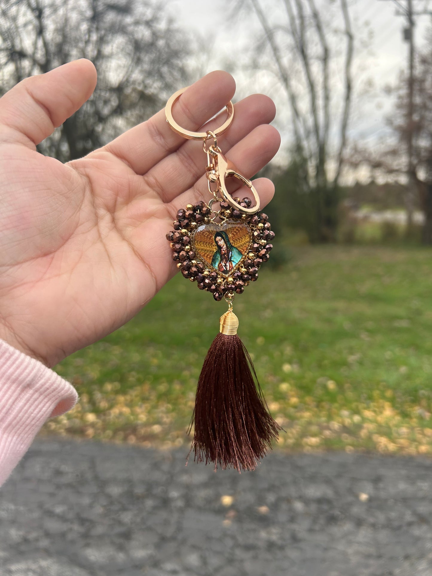 Heart Virgencita Keychain
