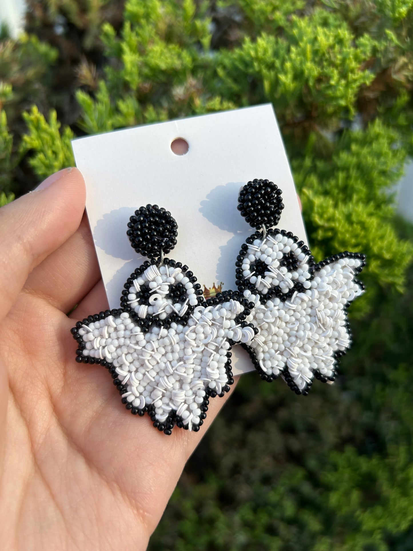 Beaded Ghost Dangles