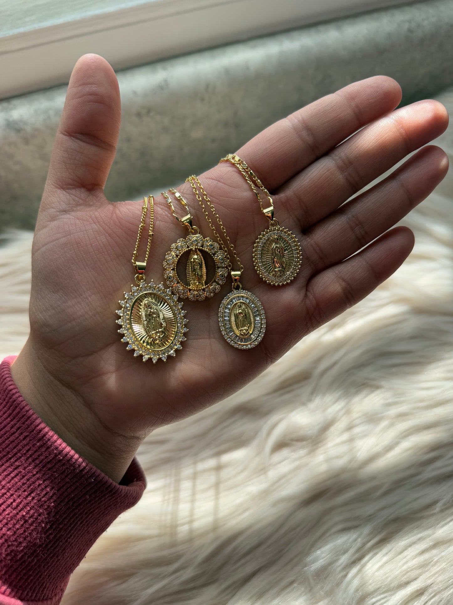 Gold Virgen Necklace