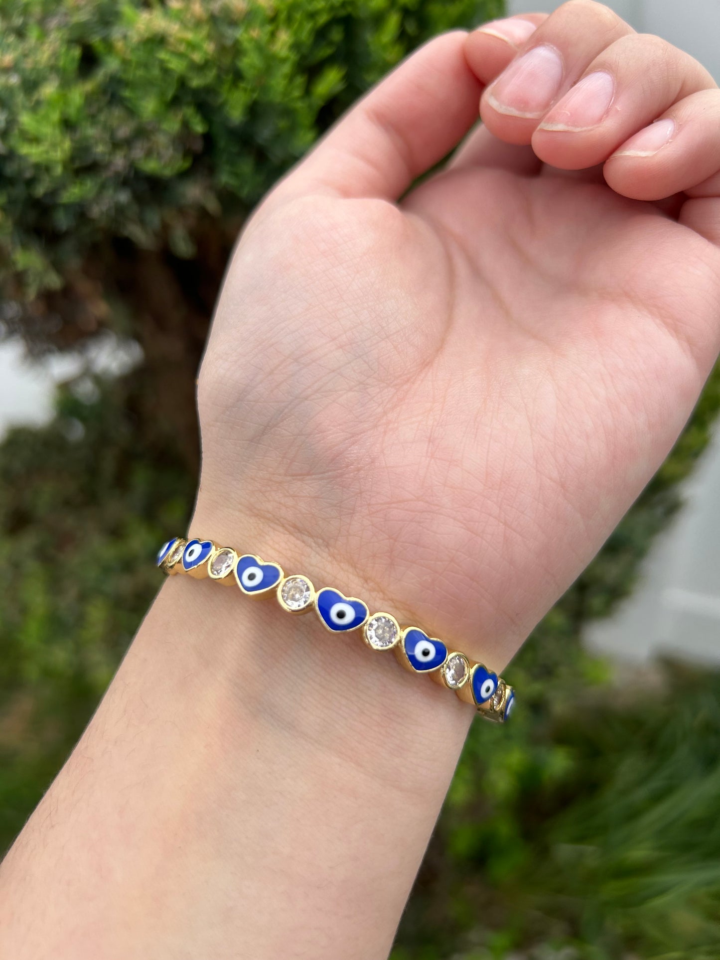 Adjustable Heart Eye Cuff Bracelet