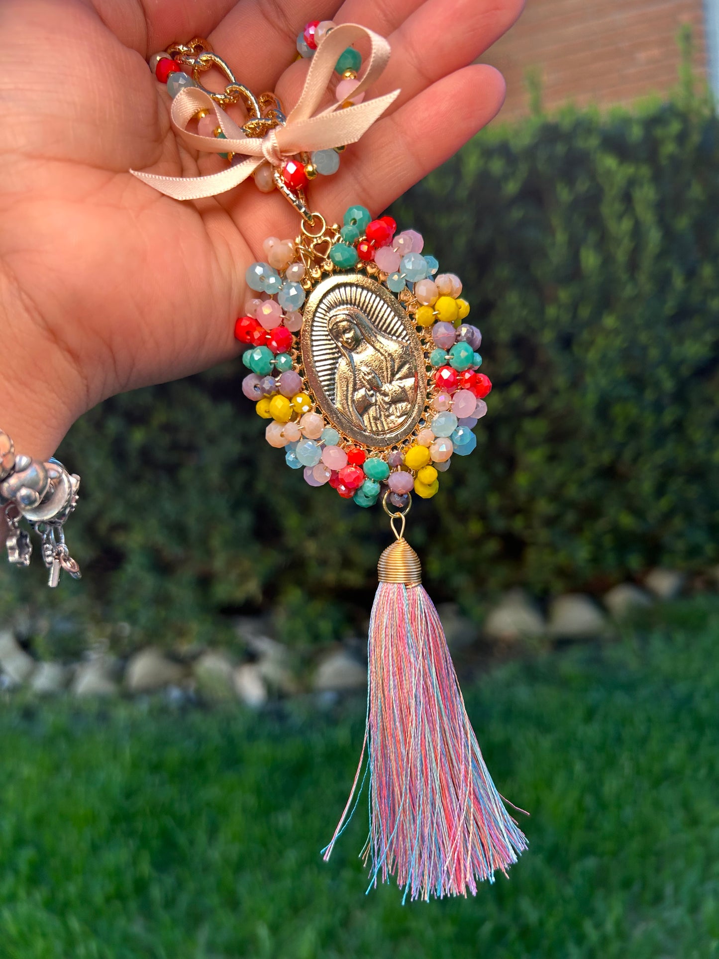 Arcoiris Tassel Virgencita Bendición De Hogar