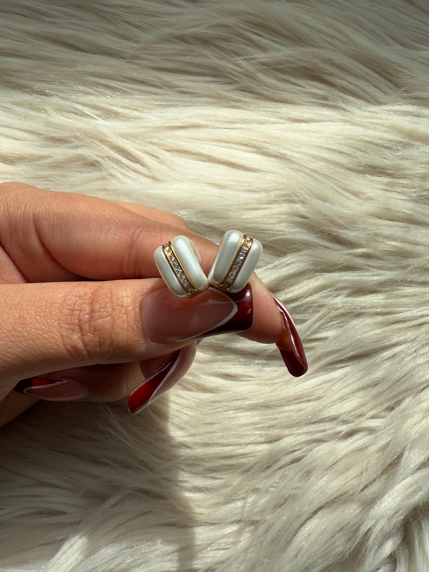Small White Hoops