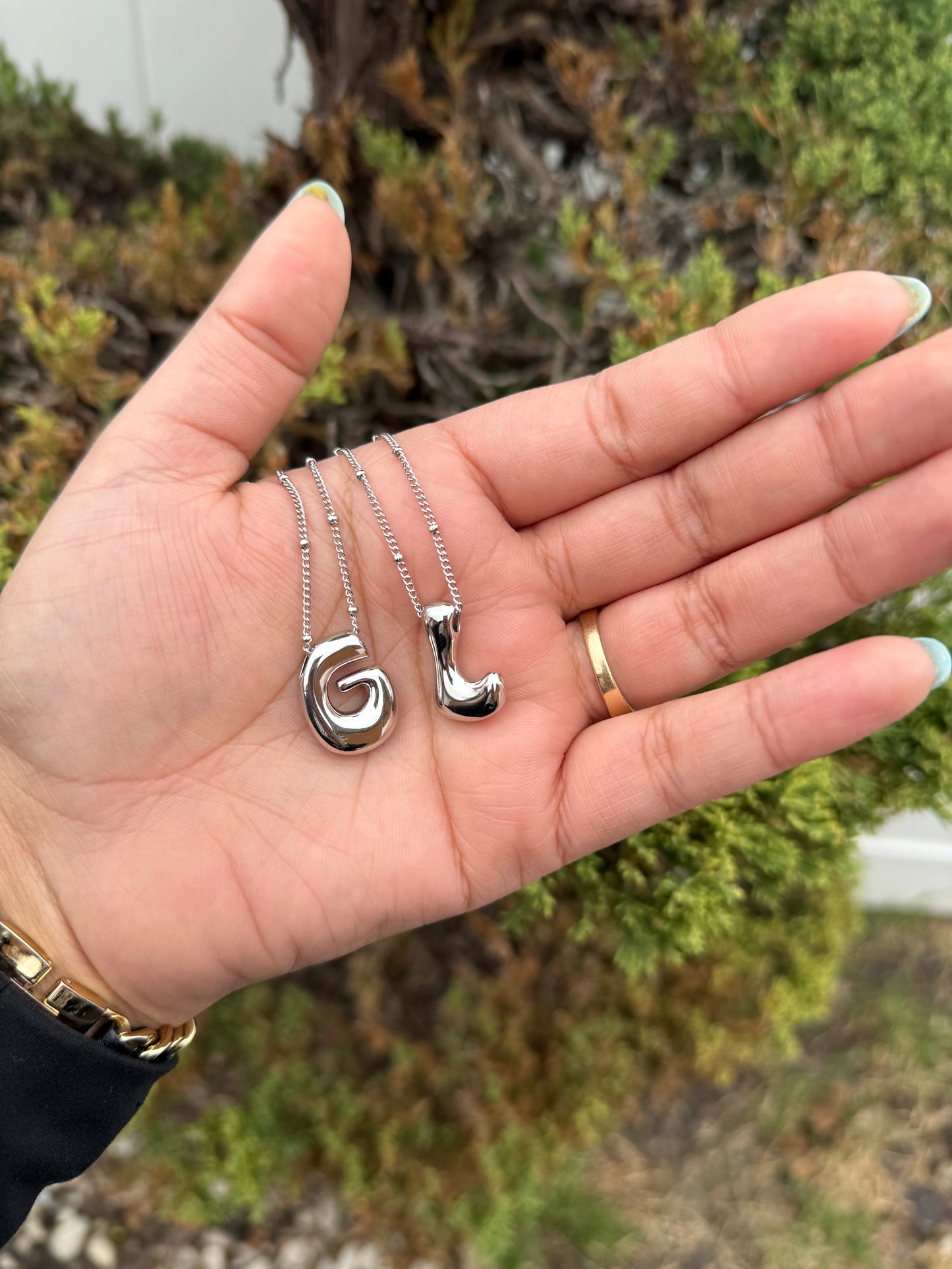 Silver Bubble Letters