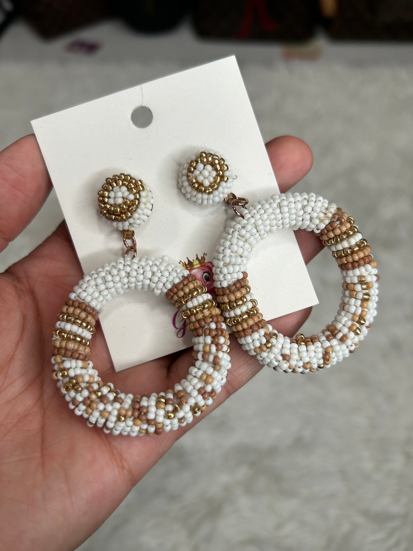 Beaded Boho Statement Earrings