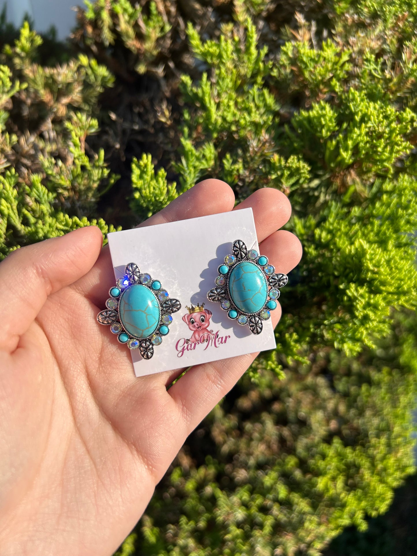 Stone Stud Earrings