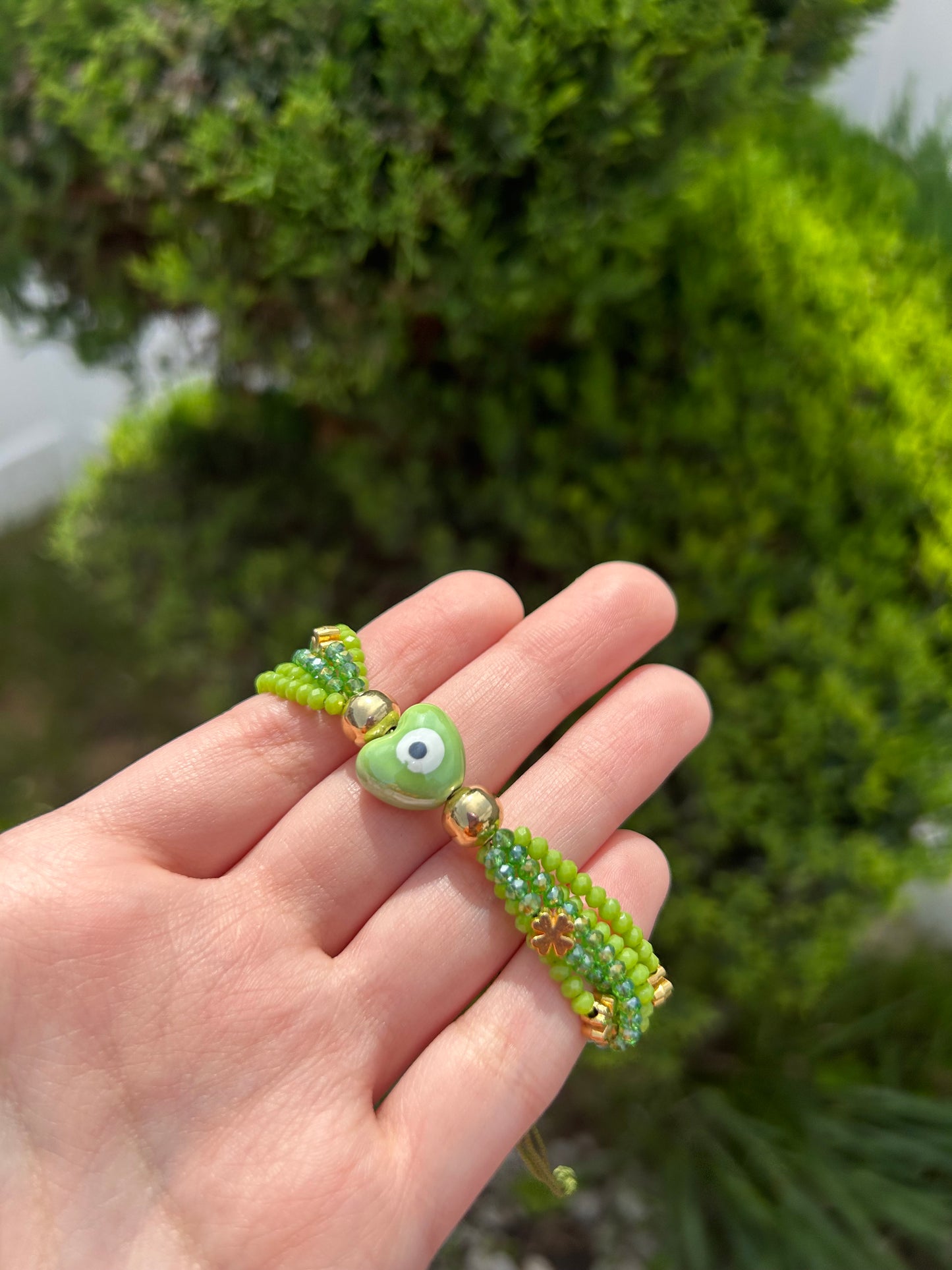 Green Shamrock Eye Bracelet