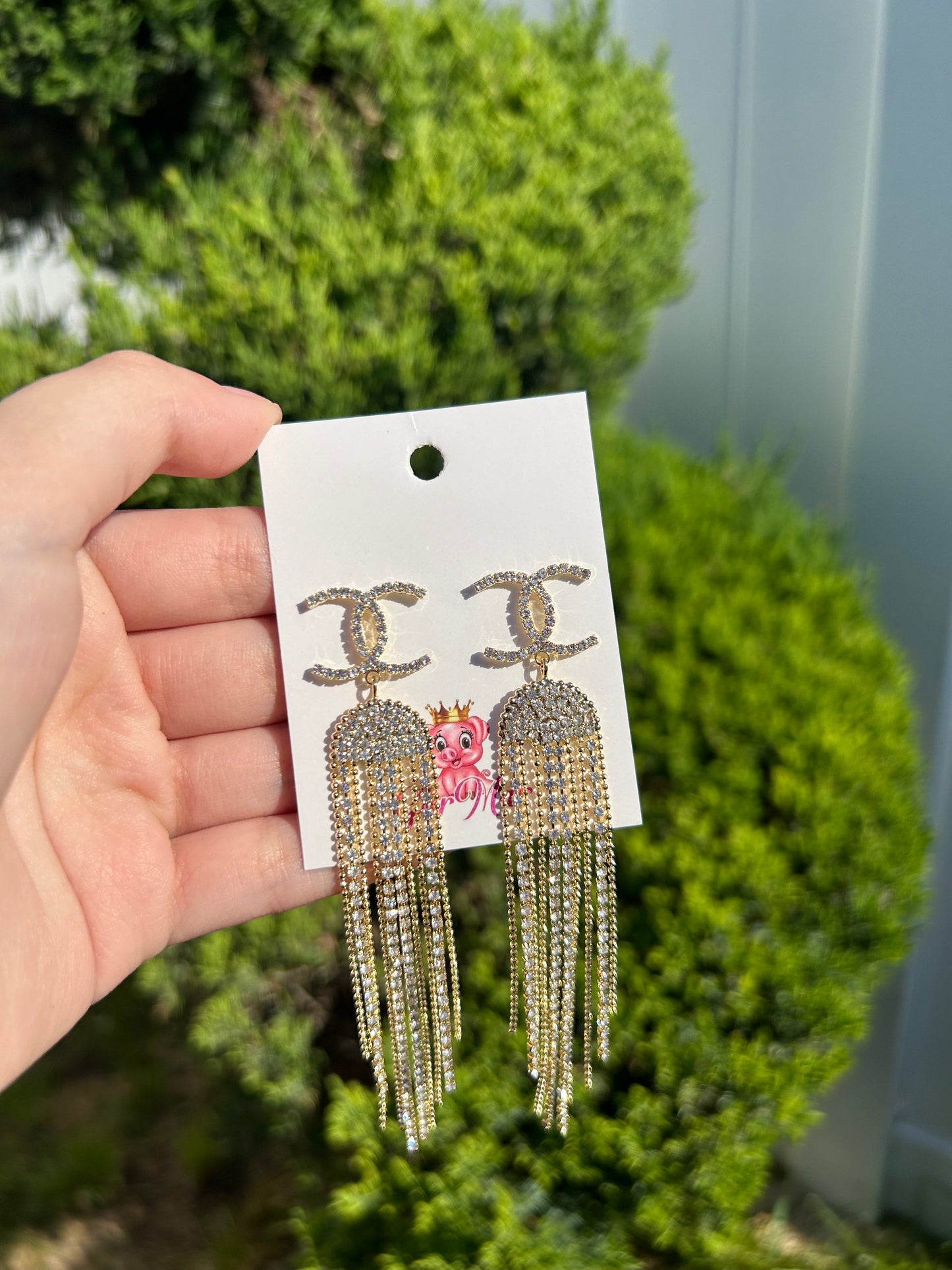 Gold Dangle Studs