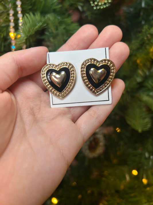 Black Heart Earrings