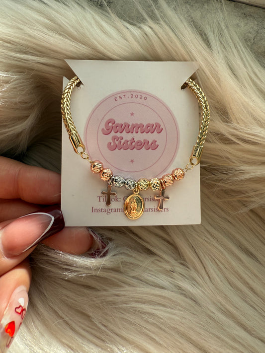 3 Charm Gold Bracelet